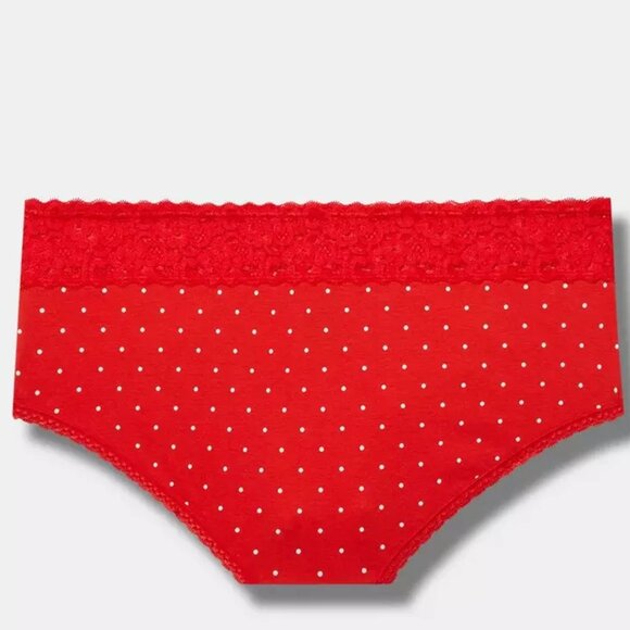 Torrid Panties 0X 2X 3X 4X Cheeky Red White Polka Dots MidRise Cotton Panty Plus - Picture 3 of 3